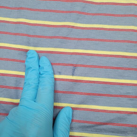 VTG 70s Disco Slim Fit Polo Shirt Large Dagger Collar Striped Big Collar - Picture 2 of 9